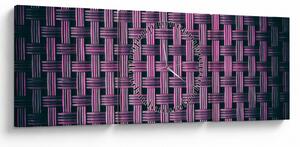 Obraz fioletowej tekstury (z zegarem) (90x30 cm)