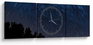 Obraz nocnego nieba (z zegarem) (90x30 cm)