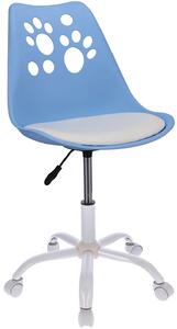 Niebiesko-biały fotel obrotowy do biurka młodzieżowego - Fiti 3X