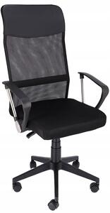 Czarny ergonomiczny fotel obrotowy z podłokietnikami - Egon