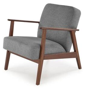 Fotel tapicerowany MILANO 1S szary/orzech