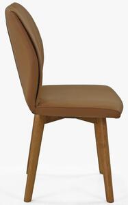 Skórzane krzesło do jadalni z dębowymi nogami Bivio