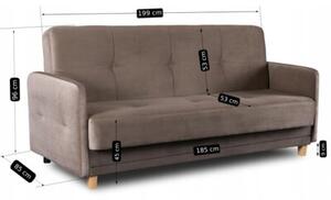 Wersalka Sofa Kanapa RozkÅadana z FunkcjÄ Spania Dwuosobowa BeÅ¼owa CUBA