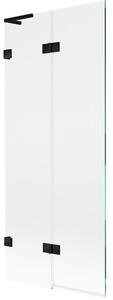 Mexen Lunar L parawan nawannowy 2-skrzydłowy lewy 80 x 150 cm, transparent, czarny - 897L-080-100-70-00-L
