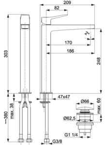 Bateria umywalkowa KFA ARMATURA Malaga 4522-712-00 Chrom