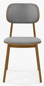 Nowoczesne krzesło dębowe, Vard kolor tapicerki szary