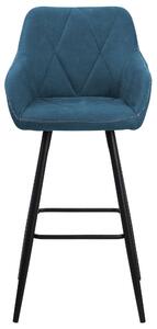 Zestaw 2 krzeseł barowych niebieski metalowe nogi pikowanie Darien Beliani