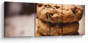 Obraz plików cookie (z zegarem) (90x30 cm)