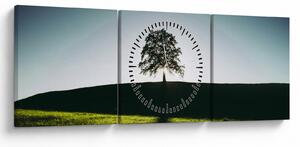 Obraz natury - drzewo (z zegarem) (90x30 cm)
