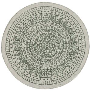 Okrągły dywan z materiału PET orientalny wzór ⌀ 140 cm zielona mandala Yalak Beliani