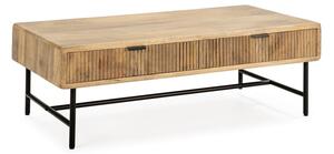 Stolik z litego drewna mango w naturalnym kolorze 60x120 cm Mundra – MOME