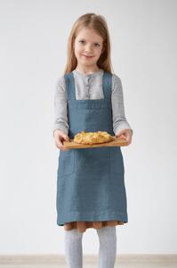 Dziecięcy niebieski lniany fartuch Linen Tales Pinafore, 72x45 cm