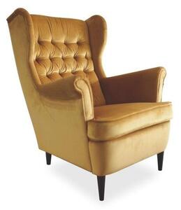 Fotel uszak HARRY VELVET curry