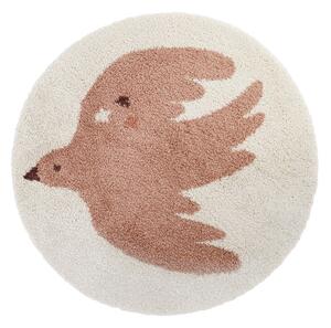 Kremowy dywan dziecięcy ø120 cm Bohemian Bird Creme – Nattiot