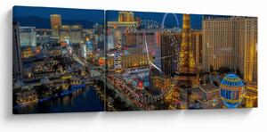 Obraz - Las Vegas (z zegarem) (90x30 cm)