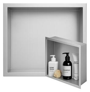 Półka łazienkowa wnękowa HYDROSAN IGA-CH-30X20X10 Chrom szczotkowany 30x20x10 cm