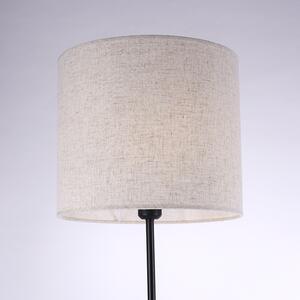 Wiejska lampa podłogowa z drewna z białym kloszem - Oriana Oswietlenie wewnetrzne