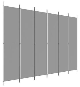 Parawan 6-panelowy, antracytowy, 300x220 cm, tkanina