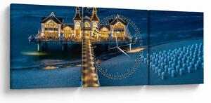Obraz - hotel na plaży (z zegarem) (90x30 cm)