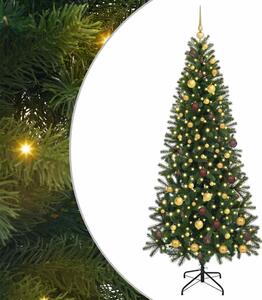 Sztuczna choinka z 300 diodami LED Zielony 210 cm PE i PVC