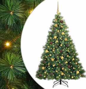 Sztuczna choinka z 300 diodami LED Zielony 180 cm PE i PVC