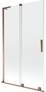 Mexen Velar L parawan nawannowy 2-skrzydłowy rozsuwany 110 x 150 cm, transparent, różowe złoto - 896-110-003-01-60
