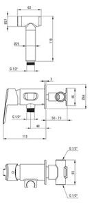 Bateria bidetowa DEANTE Arnika BQA D34M Titanium