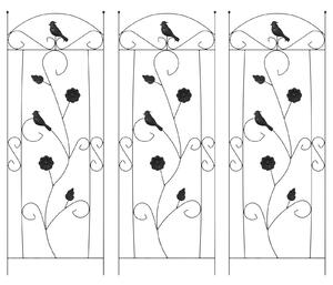 Ogrodzenie Ogrodowe 3 szt. Czarny 110 x 40 cm Stal