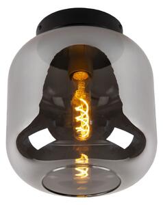 JOANET 45194/25/65 lampa sufitowa czarno-złota 1xE27 klosz szkło dymione fi 25cm