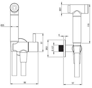 Bateria bidetowa DEANTE Bidetta ANW N51B Nero