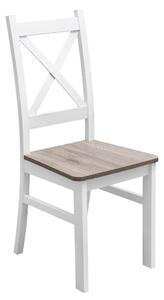 Krzesło krzyżak do jadalni Biały/San Remo