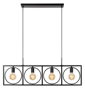 SUUS lampa wisząca metalowa czarna minimalistyczna 4xE27 ruchome obręcze