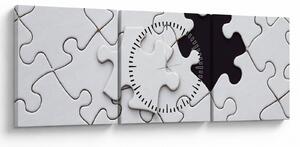 Obraz puzzli (z zegarem) (90x30 cm)