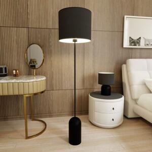 Lampa stojąca podłogowa czarny abażur z białym wnętrzem 1xE27 15W ASPEN Emibig
