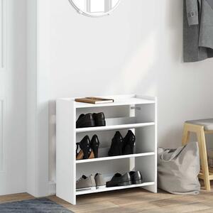Stojak na buty, biała, 60x25x62 cm, materiał drewnopochodny