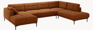 Sofa narożna z weluru Lazio (7-osobowa)