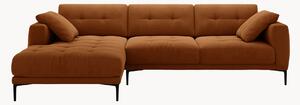 Sofa narożna z weluru Lazio (3-osobowa)