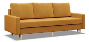 Kanapa trzyosobowa, MILO, velvet, 212x92x92 cm, Å¼Ã³Åty | TYLETEGOTU