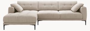 Sofa narożna z weluru Bemy (3-osobowa)