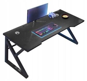 Biurko Gamingowe Komputerowe Czarne Carbon Nowoczesne Dla Gracza 120 cm