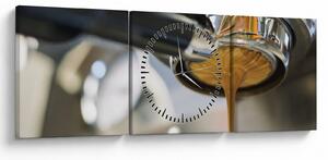 Obraz - espresso (z zegarem) (90x30 cm)