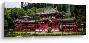 Obraz - Chińska architektura (z zegarem) (90x30 cm)