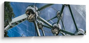 Obraz - Atomium w Brukseli (z zegarem) (90x30 cm)