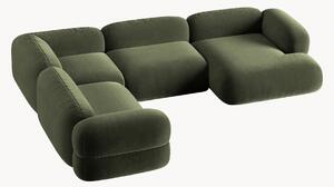 Narożna sofa modułowa z aksamitu Roger (5-osobowa)
