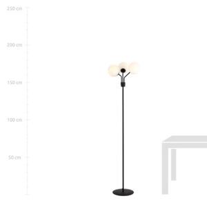 Lampa stojąca podłogowa Emibig 3xE14 40W NOVA LP3 BLACK/OPAL 1138/LP3