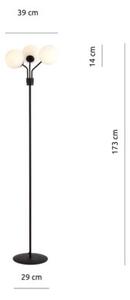 Lampa stojąca podłogowa Emibig 3xE14 40W NOVA LP3 BLACK/OPAL 1138/LP3