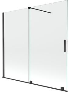 Mexen Velar parawan nawannowy 2-skrzydłowy rozsuwany 170 x 150 cm, transparent, czarny - 896-170-000-01-70