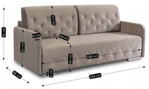 Sofa Kanapa RozkÅadana z FunkcjÄ Spania Wersalka Glamour BeÅ¼owa VIVO