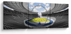 Obraz - stadion piłkarski (z zegarem) (90x30 cm)
