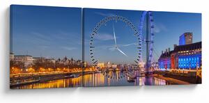 Obraz London Eye (z zegarem) (90x30 cm)